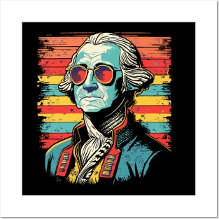 RETRO George Washington Funny July 4th American Flag Posters and Art